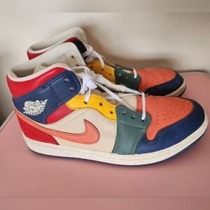 Nike Air Jordan Retro 1 Mid SE Multicolor Sneakers Size 9
